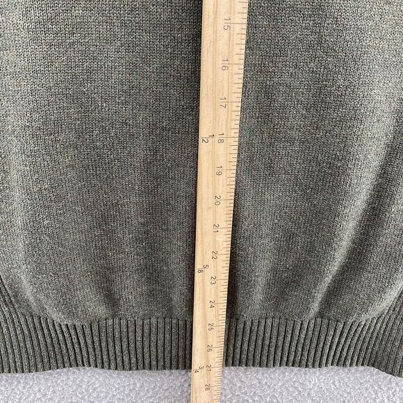 Eddie Bauer Sweater Mens Medium Military Green Cardigan Knit Full Zip Dad Casual - Picture 8 of 9